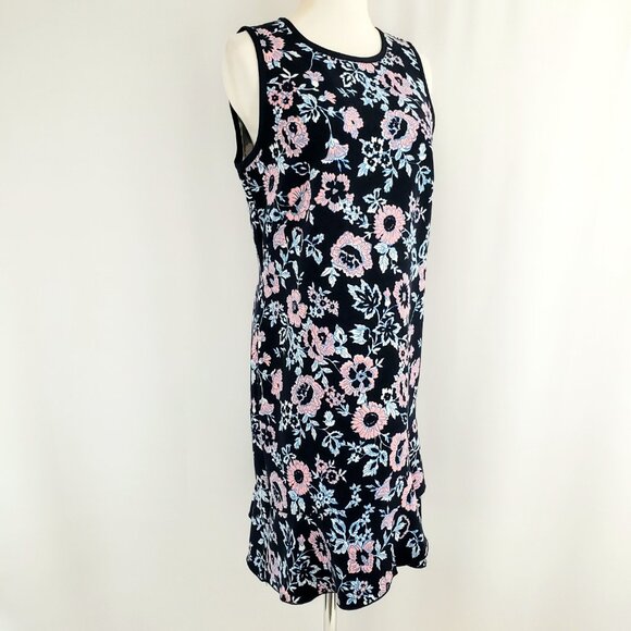 LOFT Sleeveless Dress NWOT Size 6 Multi-Color Floral Back Zip Flounce Ruffle Hem - Picture 4 of 9